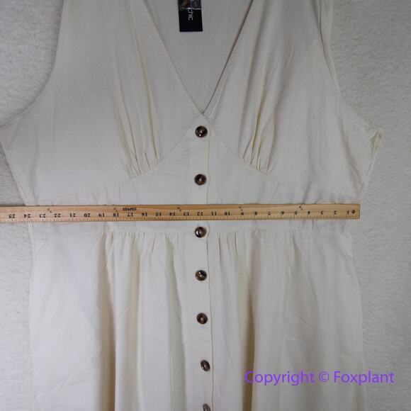 New! City Chic Sunset Stroll Linen Dress ivory, women plus size 24, linen cotton - Picture 10 of 16